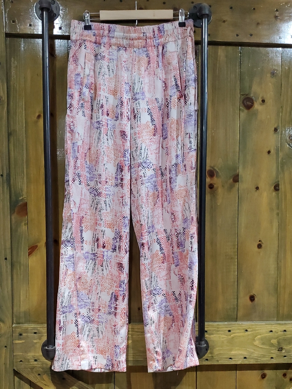 Women’s YAYA Pink Abstract Print Wide-Leg Pants